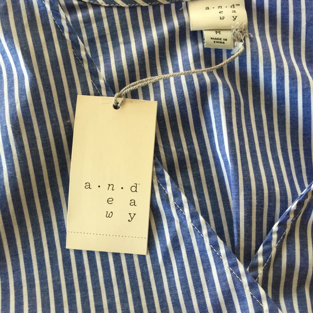 A New Day Chambray Faux Wrap Stripe Dress - Picture 8 of 8